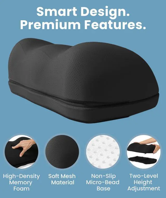 Alt view image 4 of 7 - JAYSUING Adjustable Cloud Foot Rest for Under Desk at Work with Pressure Point Nodes - Comfortable Memory Foam Office Foot Stool & Under Desk Pillow for Gaming & Home Accessories