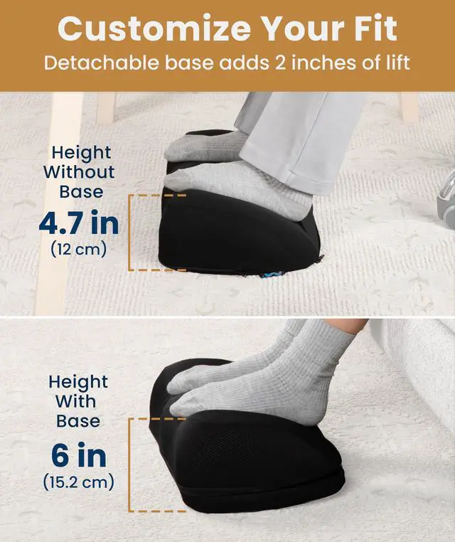 Alt view image 5 of 7 - JAYSUING Adjustable Cloud Foot Rest for Under Desk at Work with Pressure Point Nodes - Comfortable Memory Foam Office Foot Stool & Under Desk Pillow for Gaming & Home Accessories