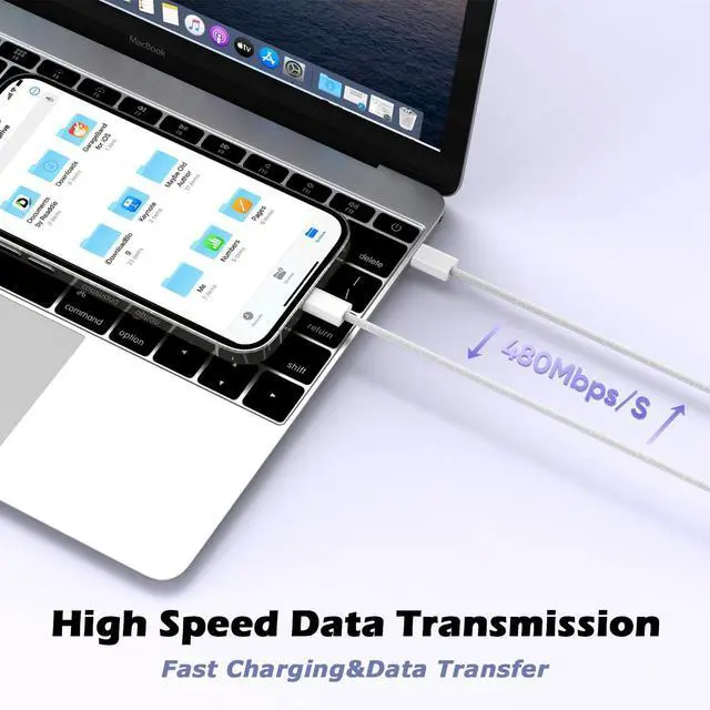 Alt view image 6 of 7 - iPhone Air/17 Charger,USB C Fast Charging 2Pack 20W Apple Charge Type C Block 6Feet Long 60W USB C to USB C Braided Woven Cable for iPhone 17 Pro Max/16 Plus/16 Pro Max/15 Pro Max,iPad Pro/Air/AirPods