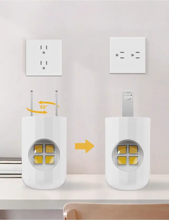 Alt view image 4 of 7 - JAYSUING 6-Pack LED Night Light Plug-in Wall Outlet Light, Soft White 3000K,Dusk to Dawn Nightlight,Ambient Lighting,Nightlight for Bedroom, Bathroom, Nursery, Hallway, Kitchen