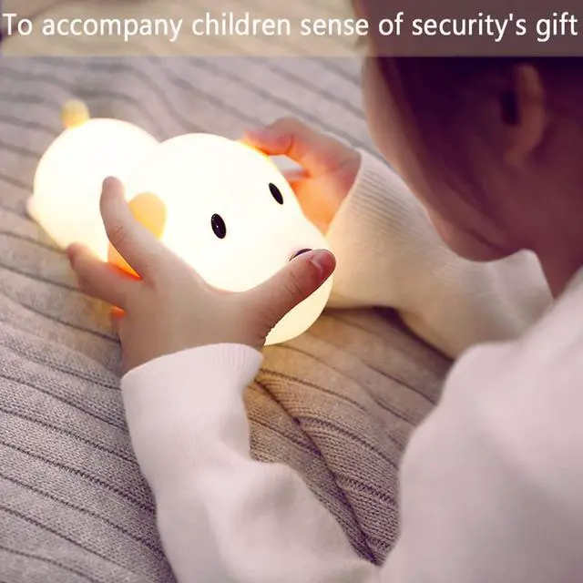 Alt view image 2 of 6 - JAYSUING Kids Night Light,Cute Soft Silicone Dog Lamp Dimmable Nursery Portable Puppy Kawaii Lamps,Bedside Lamp for Baby and Toddler,Boy Girls
