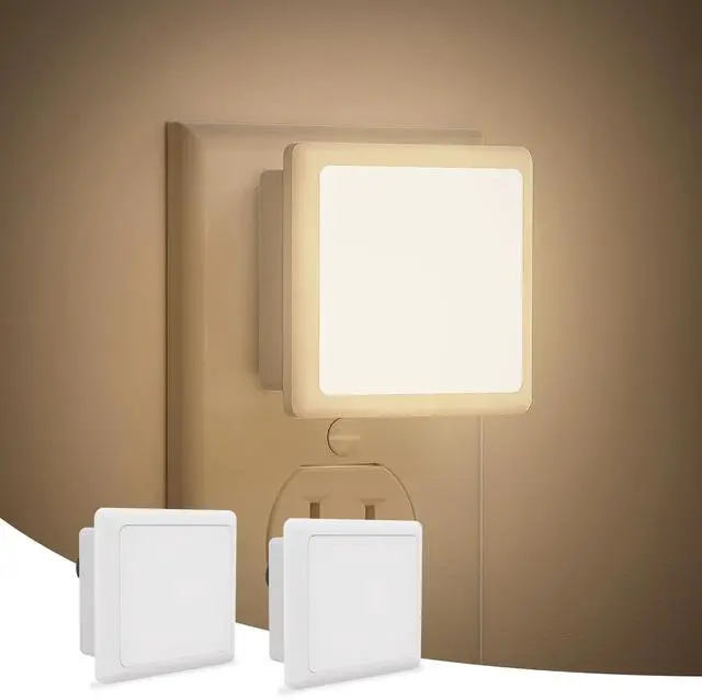 Main image of JAYSUING LED Night Lights - 2 Pack, Soft White Night Lights with Dusk-to-Dawn Sensor for Bedroom, Bathroom, Stairs, Hallway