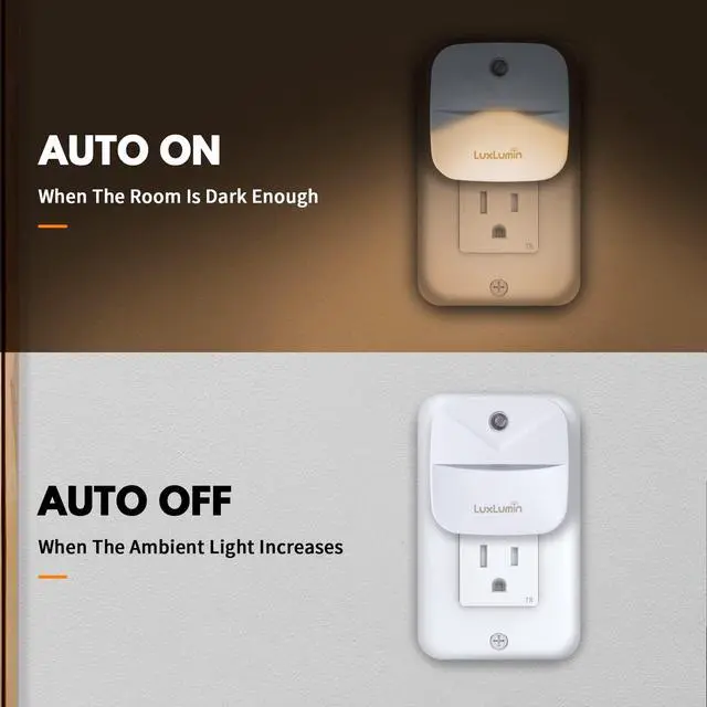 Alt view image 2 of 6 - JAYSUING LED Night Light Plug into Wall with Smart Dusk to Dawn Sensor, Automatically Turn on and Off,Night Light for Kids,Bedroom,Bathroom,Stairs,Warm White, 4 Packs