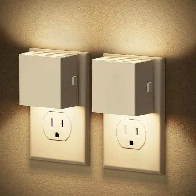 Main image of JAYSUING Night Light,Automatic Night Lights Plug into Wall,Dusk to Dawn,2 Pack Soft White 3000K Brightness Adjustable Nightlight for Kids Bedroom Bathroom Hallway Kitchen