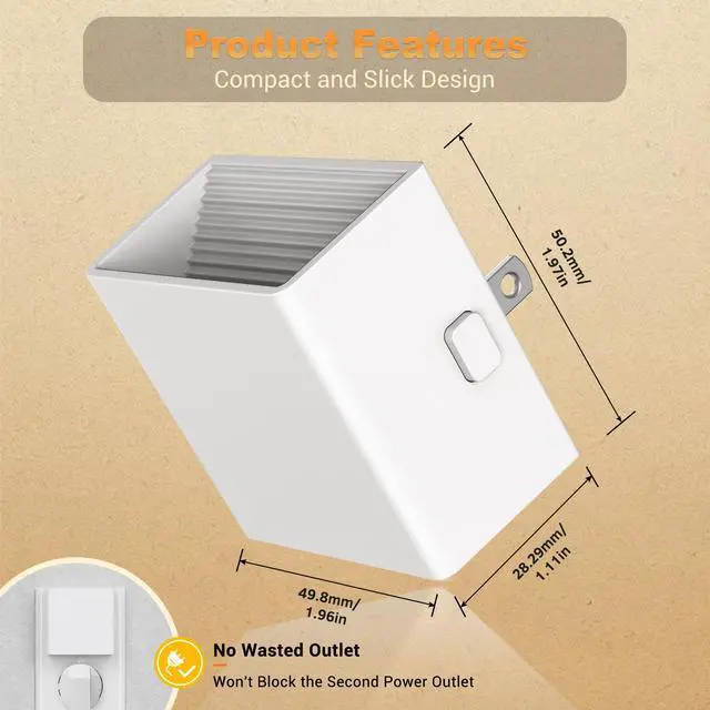 Alt view image 4 of 6 - JAYSUING Night Light,Automatic Night Lights Plug into Wall,Dusk to Dawn,2 Pack Soft White 3000K Brightness Adjustable Nightlight for Kids Bedroom Bathroom Hallway Kitchen