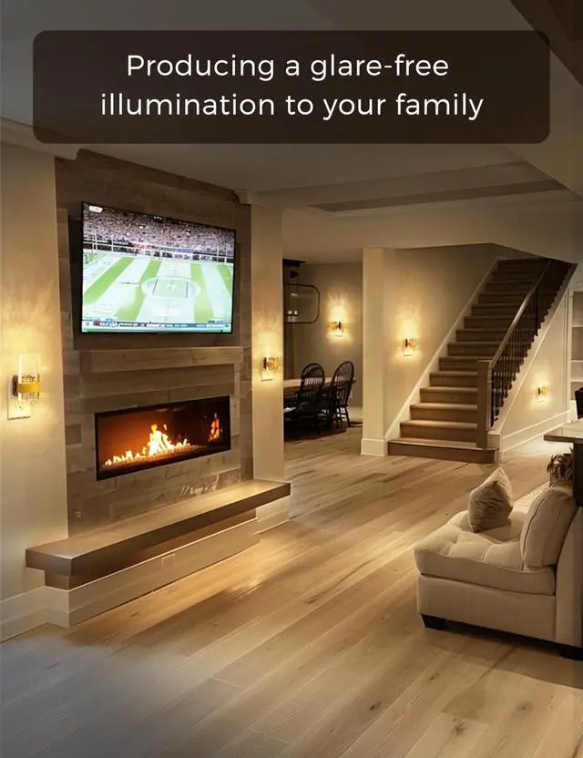 Alt view image 6 of 7 - JAYSUING Night Lights Plug Into Wall, 2 Pack Plug in Night Light LED with Dusk to Dawn Sensor, 0-100LM Dimmable Nightlight, Wall Sconce-Style Design Nightlights for Bathroom, Hallway,Stairway,Gift