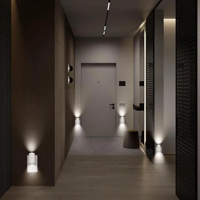 Alt view image 5 of 7 - 4 Pack Small LED Night Light, Dimmable Plug-in with Dusk to Dawn Auto On/Off, 5000K Daylight Adjustable Brightness (0-200 LM), 180° Rotating Head for Kitchen, Bathroom, Hallway