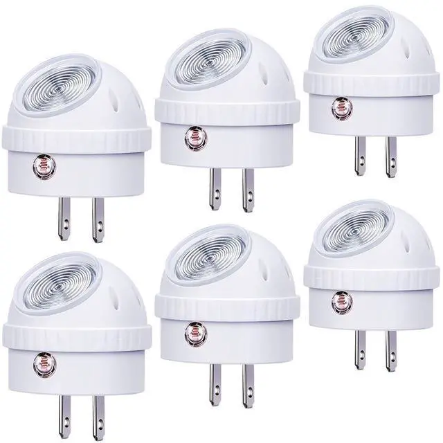 Main image of JAYSUING Plug-in Night Lights, Warm White LED Nightlight, 360° Rotation, Dusk to Dawn Sensor, Kids, Adult, Bedroom, Hallway, Bathroom,Kitchen, Stairways, Corridor, 6 Pack