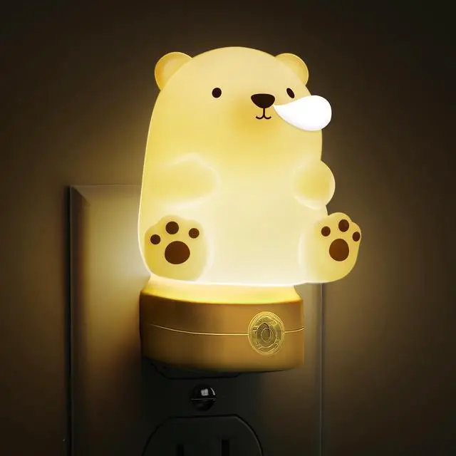 Main image of JAYSUING Night Light for Kids, 3D Cute Bear Night Light Plug in, Dusk to Dawn Nursery Night Lights, RGB+Soft White 3000K, 3 Lighting Modes, Christmas Birthday Gifts, Room Decor, Children