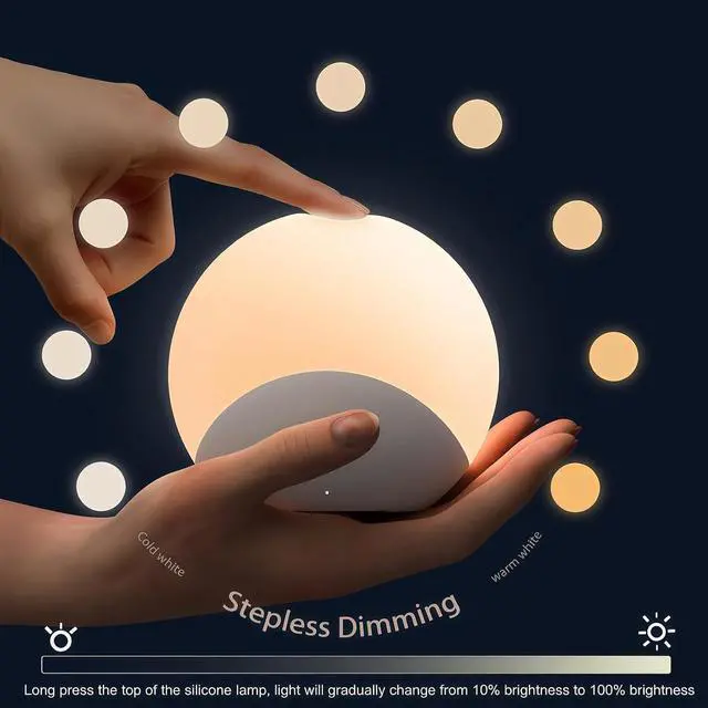 Alt view image 2 of 7 - JAYSUI Night Light for Baby,Kids Egg Light Stepless Dimming Touch Night Lamp,7 Colors Dimmable Eye Friendly Silicone Touch Lamp for Breast Feeding,Toddler Kids Bedroom Light,30 Min Hour Timer,BPA Free