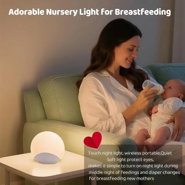 Alt view image 6 of 7 - JAYSUI Night Light for Baby,Kids Egg Light Stepless Dimming Touch Night Lamp,7 Colors Dimmable Eye Friendly Silicone Touch Lamp for Breast Feeding,Toddler Kids Bedroom Light,30 Min Hour Timer,BPA Free