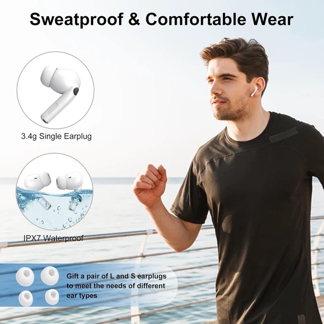 Alt view image 6 of 7 - Wireless Earbuds,Bluetooth Headphones pro(2nd generation),48H Playtime Ear Buds with Mic,High-Fidelity Sound,Bluetooth 5.3 Chip,USB-C Charging,IPX7 Waterproof,in-Ear Earphone for iPhone Andriod