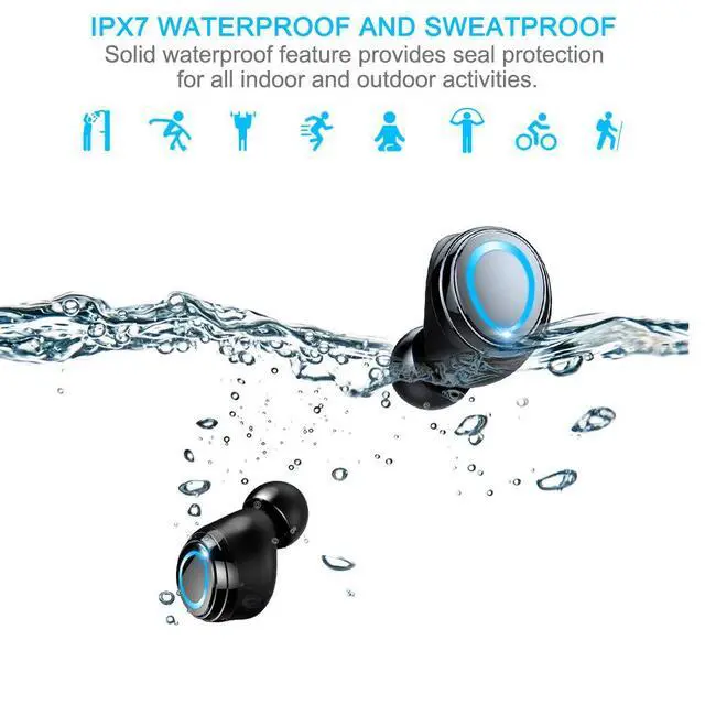 Alt view image 3 of 7 - Wireless Earbuds, Bluetooth 5.3 Earbuds 140H Playtime Headphones HD Stereo Noise Cancelling Earphones in Ear with Mic, USB-C Charging Case, IP7 Waterproof Headset for Sports