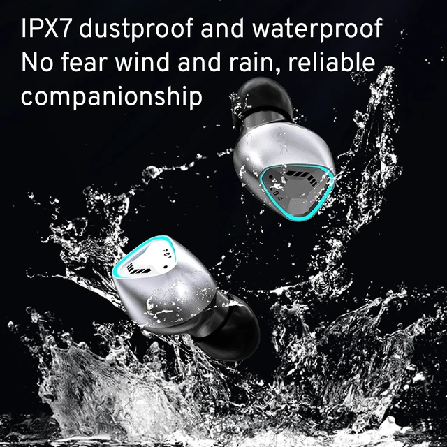 Alt view image 2 of 7 - M45 True Wireless Earbuds with ENC, Bluetooth 5.3, IPX7 Waterproof, 120 Hours Long Battery Life with Built-in Mic, Compatible with iPhone & Androids (Silver)