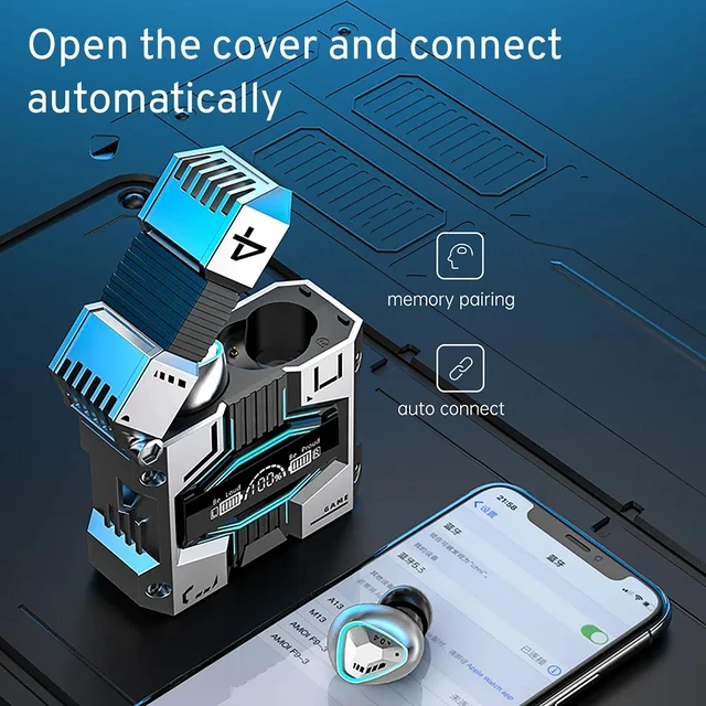 Alt view image 6 of 7 - M45 True Wireless Earbuds with ENC, Bluetooth 5.3, IPX7 Waterproof, 120 Hours Long Battery Life with Built-in Mic, Compatible with iPhone & Androids (Silver)