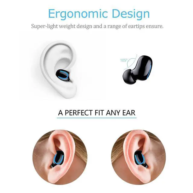 Alt view image 2 of 6 - Mini Bluetooth Single Earbud Small Wireless Invisible HeadphonesSingle Earphone with 6 Hour Playtime for iPhone and Android Smart Phones PC TV Audiobook