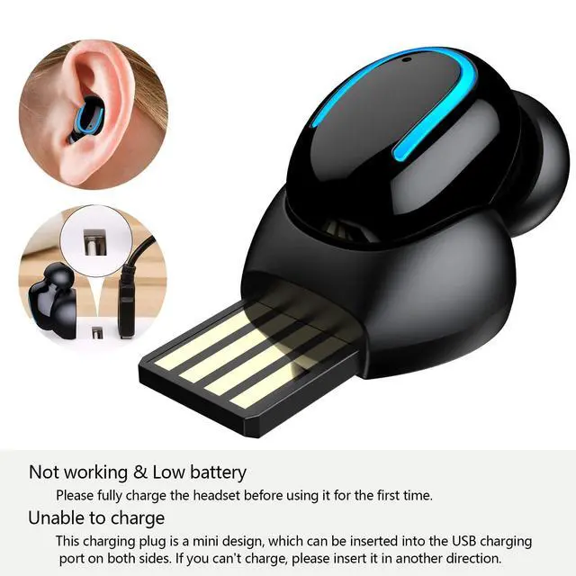 Alt view image 6 of 6 - Mini Bluetooth Single Earbud Small Wireless Invisible HeadphonesSingle Earphone with 6 Hour Playtime for iPhone and Android Smart Phones PC TV Audiobook