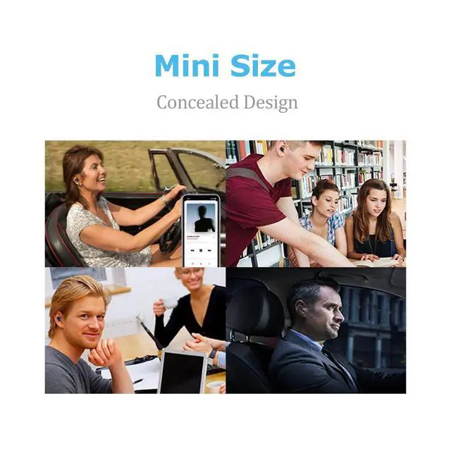 Alt view image 5 of 6 - Mini Bluetooth Single Earbud Small Wireless Invisible HeadphonesSingle Earphone with 6 Hour Playtime for iPhone and Android Smart Phones PC TV Audiobook