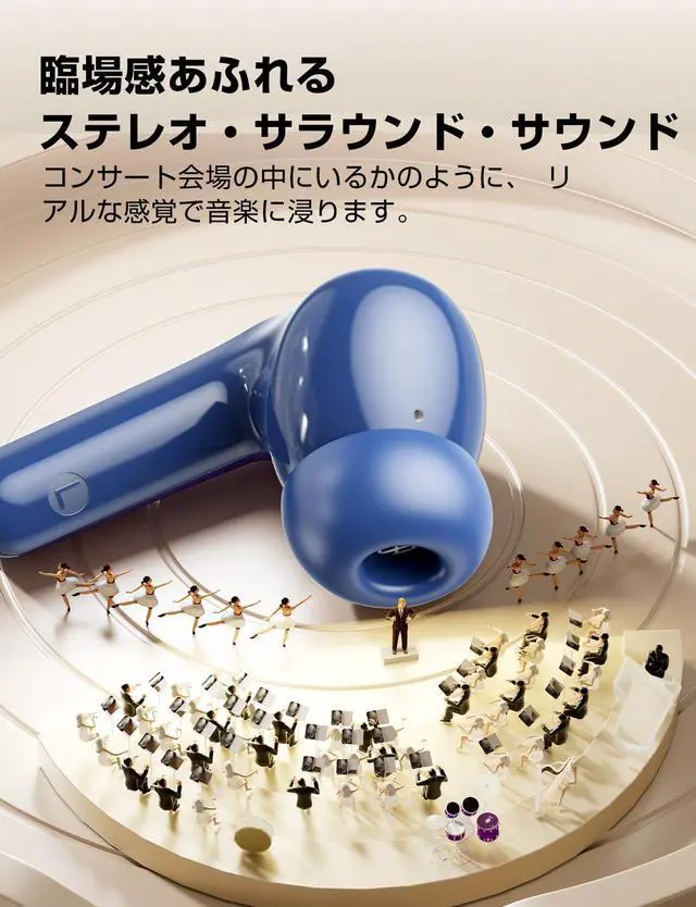 Alt view image 3 of 7 - JAYSUING Wireless Earbuds, 2025 Ear Buds with Big Bass Stereo Sound, Lightweight Bluetooth Earbuds with 48 Hours Playtime, in-Ear Fit Earphones, IPX7, Hands-Free Calls with AI for iPhone, Android, Pad