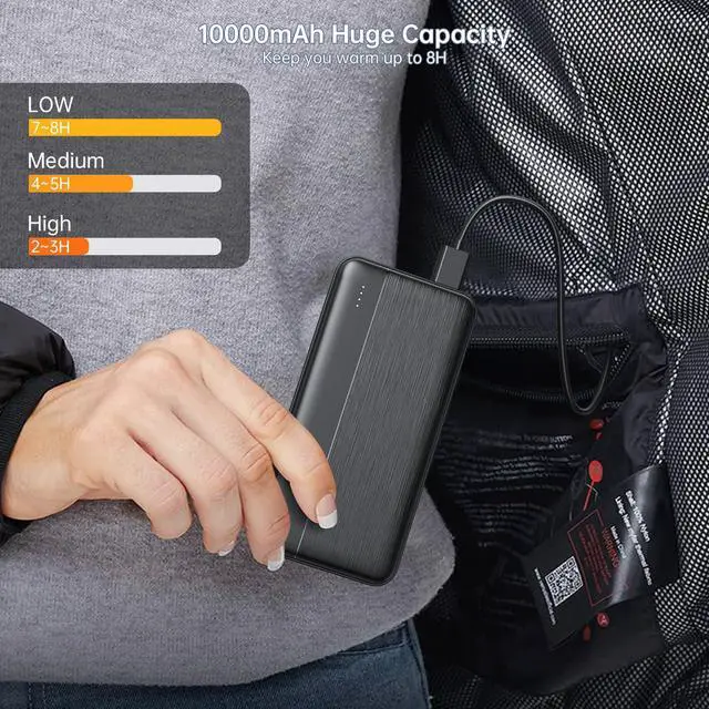 Alt view image 5 of 7 - Heated Vest Battery Pack 5V 2A 10000mAh 2 Pack Power Bank Fits for DR.Prepare/KOVNLO/TIDEWE Electric Heating Jacket/Stadium Seat Cushion/Coat/Blanket External Portable Charger for iPhone, Tablet