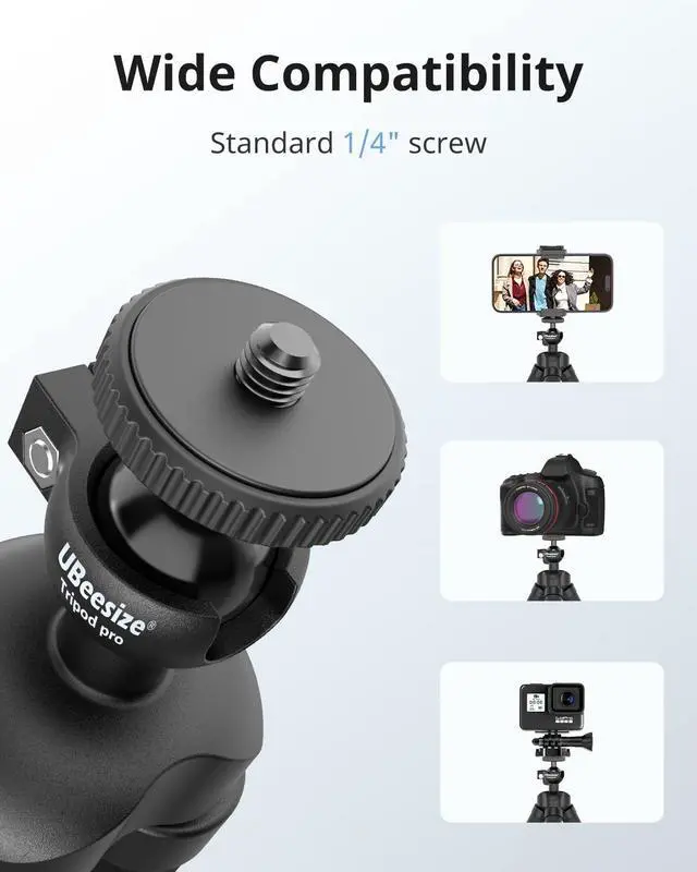 Alt view image 2 of 6 - Flexible Mini Phone Tripod, Portable and Adjustable Camera Stand Holder with Wireless Remote and Universal Clip, Compatible with Cellphones, Sports Cameras
