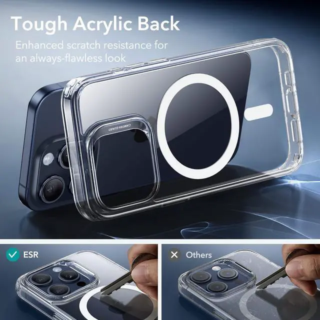 Alt view image 7 of 7 - JAYSUING for iPhone 15 Pro Max Case, Compatible with MagSafe, Military-Grade Protection, Yellowing Resistant, Scratch-Resistant Back, Magnetic Phone Case for iPhone 15 Pro Max, Classic Series, Clear