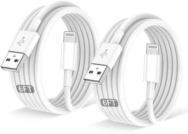 Main image of 2PACK for iPhone Charger 6FT,Lightning Charging Cable,for Apple Certified Cord for iPhone 14/13/12/11 Pro/X/Xs Max/XR/8 Plus/7/6s/SE/5c/5s,for iPad Air/Mini USB Charge 6Foot