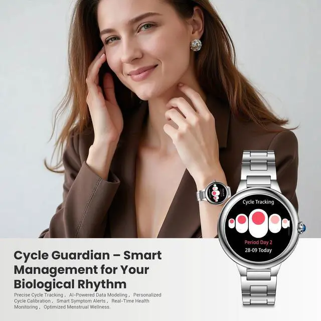 Alt view image 5 of 7 - JAYSUING 2026 DA GPT Smart Watch for Women, 1.19" AMOLED Display, AI Customizable Watch Face, Heart Rate, Sleep Monitor, 107 Sports Modes Fitness Tracker, Compatible with iOS & Android