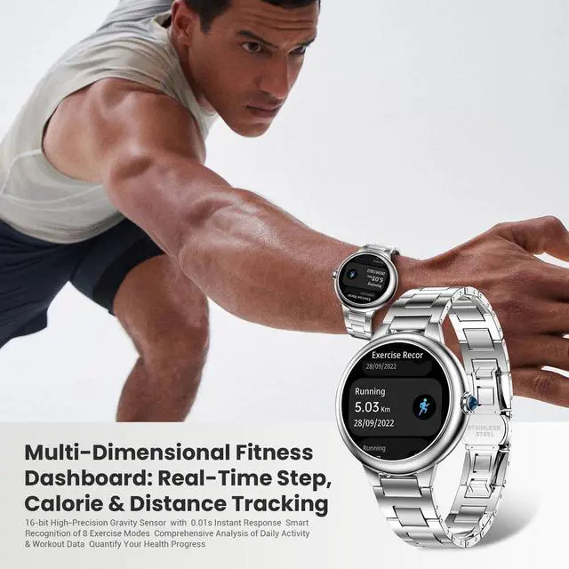 Alt view image 4 of 7 - JAYSUING 2026 DA GPT Smart Watch for Women, 1.19" AMOLED Display, AI Customizable Watch Face, Heart Rate, Sleep Monitor, 107 Sports Modes Fitness Tracker, Compatible with iOS & Android