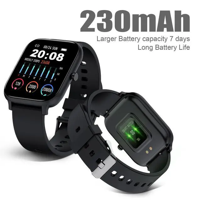 Alt view image 7 of 7 - Smart Watch for Men Women Compatible with iPhone Samsung Android Phone 1.83 inch Full Touch Screen IP68 Waterproof Bluetooh Fitness Tracker Heart Rate/Sleep Monitor, Black