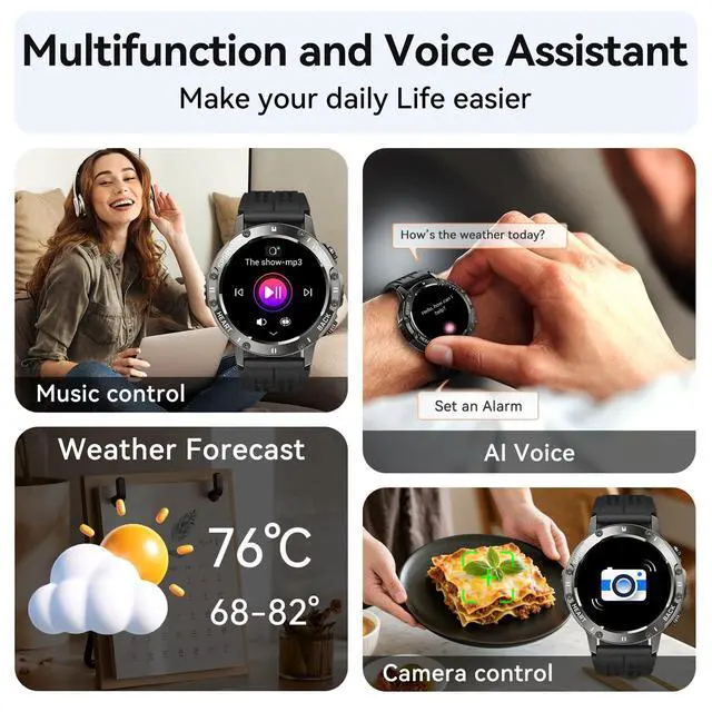 Alt view image 7 of 7 - JAYSUINGSmart Watch for Men Fitness Tracker: Smart Watches for Android Phones iPhone Bluetooth Waterproof Make Answer Call Digital Mens Watches Heart Rate Monitor Running Smartwatch Samsung Compatible