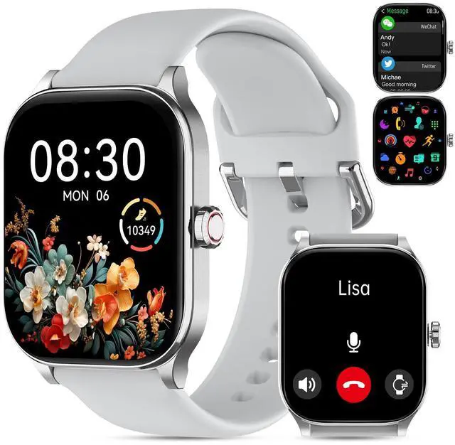 Main image of Smart Watch for Women Men(Answer/Make Call), Smartwatches with Heart Rate/SpO2/Sleep/Stress Monitor, IP68 Waterproof Activity Tracker for Android iPhone, 100+ Sports Fitness Watches (Gray, 2.01)
