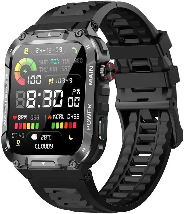 Main image of Military Smart Watch for Men with Call Function,Fitness Smartwatch for Android Phones and iPhone,Waterproof Fitness Tracker with Blood Oxygen/Heart Rate/Sleep/100+ Sport Modes, Watches for Men