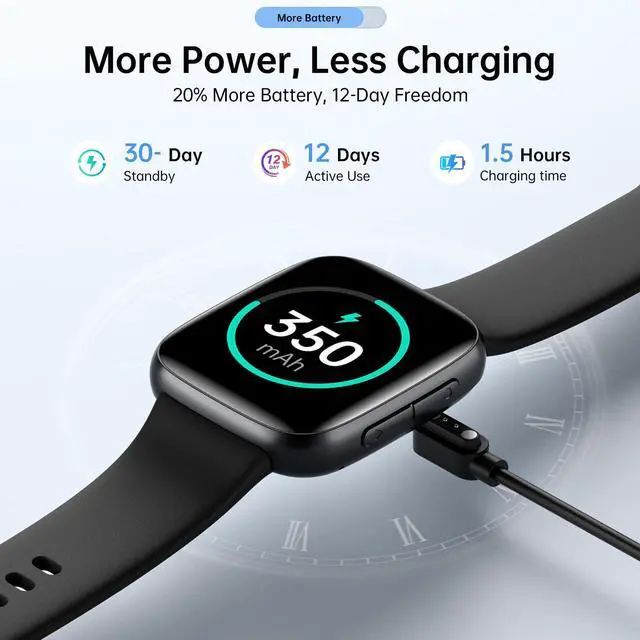 Alt view image 7 of 7 - JAYSUING Smart Watches for Women Men, 1.85" HD AMOLED Display, 2 Bands Included, Works with iPhone & Android, 12-Day Battery, 3ATM Waterproof, Bluetooth Call, Health & Fitness Tracker, Black