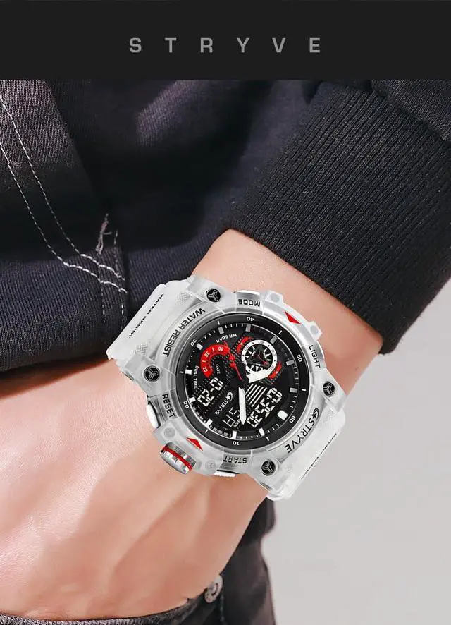 Alt view image 2 of 7 - JAYSUING Men's Watches Multi Function Military S-Shock Sports Watch LED Digital Waterproof Alarm Watches