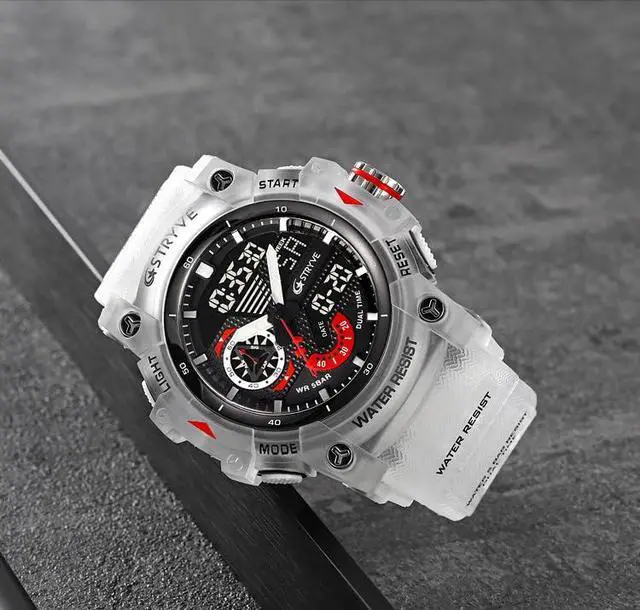 Alt view image 3 of 7 - JAYSUING Men's Watches Multi Function Military S-Shock Sports Watch LED Digital Waterproof Alarm Watches