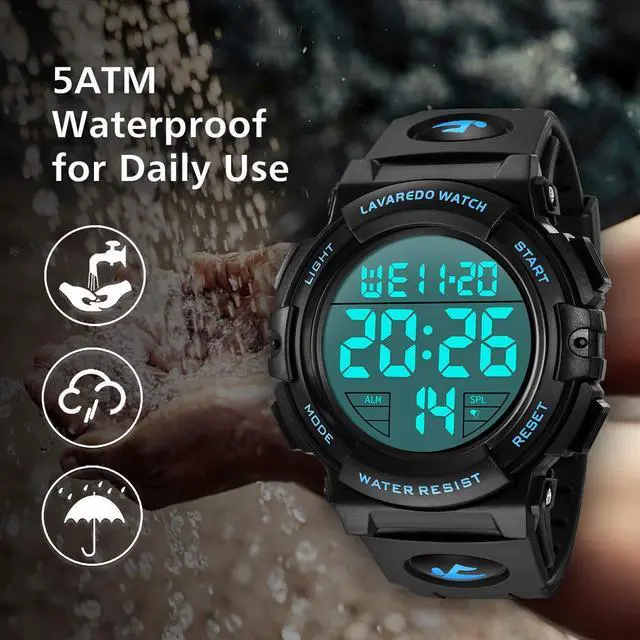 Alt view image 6 of 7 - JAYSUING Mens Digital Watch Sports Military Watches Waterproof Outdoor Chronograph Wrist Watches for Men with LED Back Ligh/Alarm/Date