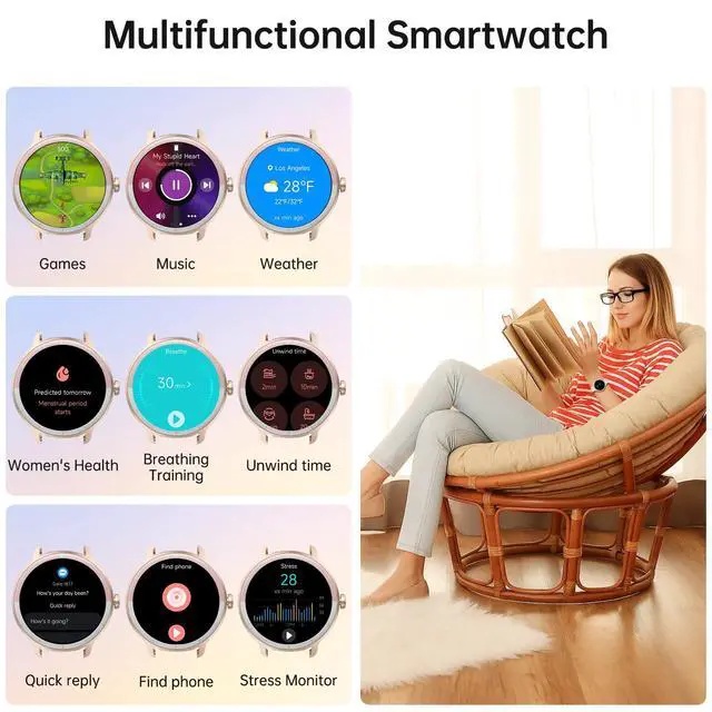 Alt view image 6 of 7 - Smart Watch for Men Women(Answer/Make Calls), Smartwatch Built-in AI Voice, 1.27" HD Fitness Tracker with Heart Rate/Sleep/Step/SpO2 Monitor, 100+ Sports Modes, IP68 Waterproof Watch for Android iOS