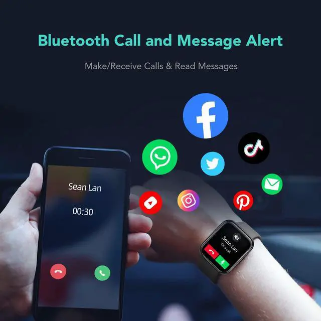 Alt view image 3 of 7 - JAYSUING Smart Watch for Men Women Android iPhone with Alexa Built-in & Bluetooth Call(Answer/Make Call) 1.69" Fitness Tracker with IP68 Waterproof, More Sports, Heart Rate SpO2 Monitor, V7 Pro