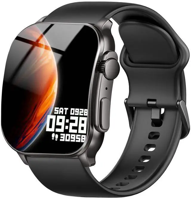 Main image of Smart Watch for Men, 2.01" AMOLED Curved Display Fitness Tracker with Answer/Make Calls, 100+ Sport Modes, Fitness Watch with 24/7 Heart Rate/Sleep Monitor/Pedometer, IP68 Waterproof, for Android iOS