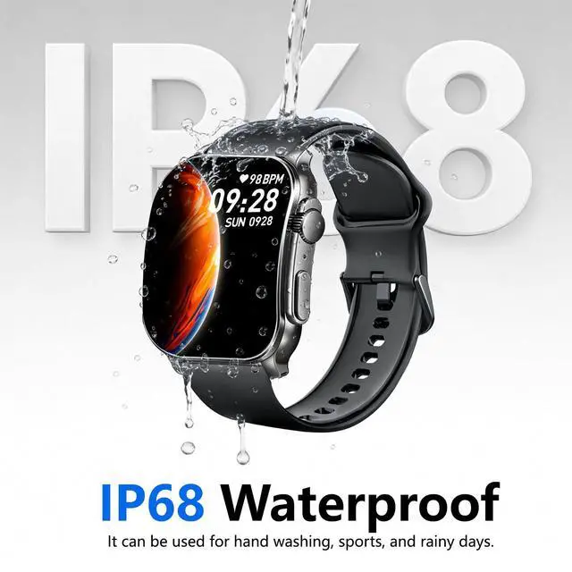 Alt view image 6 of 7 - Smart Watch for Men, 2.01" AMOLED Curved Display Fitness Tracker with Answer/Make Calls, 100+ Sport Modes, Fitness Watch with 24/7 Heart Rate/Sleep Monitor/Pedometer, IP68 Waterproof, for Android iOS