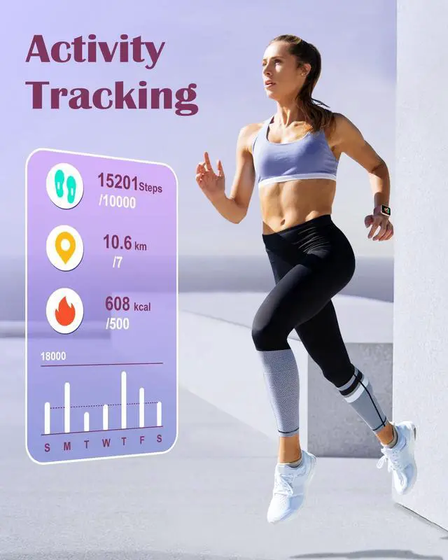 Alt view image 7 of 7 - JAYSUING Smart Watches for Women Men (Answer/Make Calls) Compatible with iPhone/Android Phones, 1.85" HD Screen Fitness Tracker Heart Rate Monitor 100+ Sports Tracker Watch Waterproof (Purple)