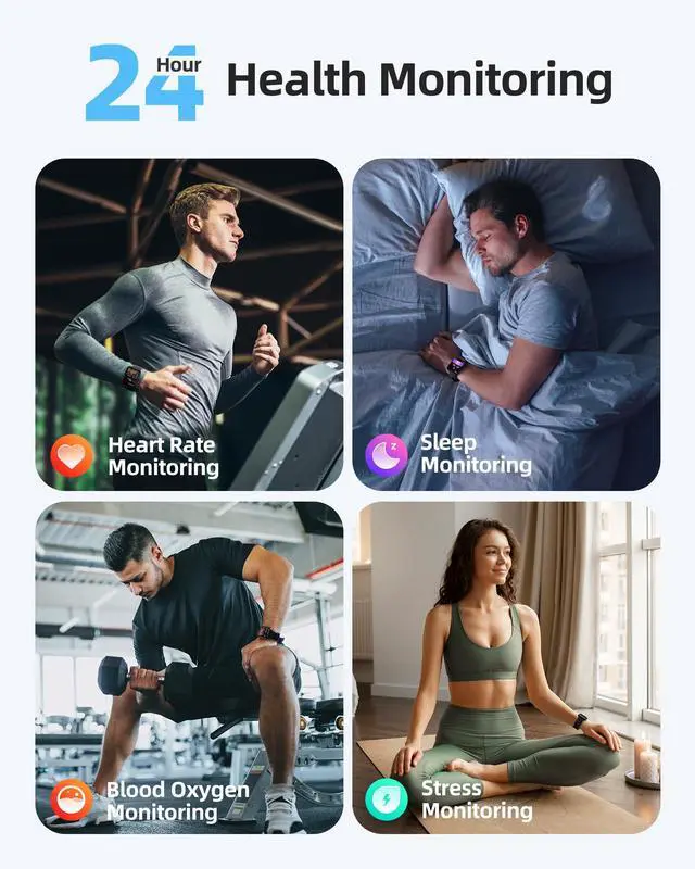 Alt view image 4 of 7 - JAYSUING Smart Watch, 5ATM Waterproof Watch for Swimming, Fitness Activity Tracker with 110+ Sports Modes, Heart Rate/Sleep/SpO2/Calories Monitor, Pedometer, Fitness Watch for Android & iPhone, Black