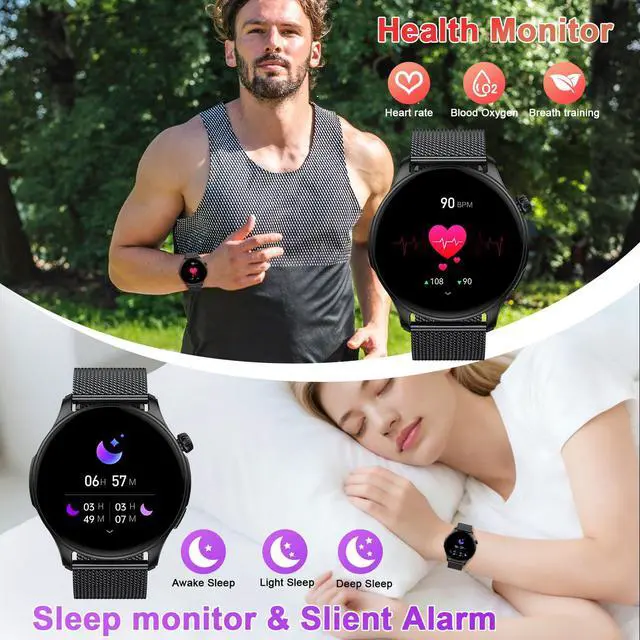 Alt view image 4 of 7 - Smart Watch for Men Women Fitness Tracker: Waterproof Bluetooth Call Answer/Make Smart Watches for Android/iPhone Digital Mens Smartwatch Activity Pedometer Heart Rate SpO2 Monitor 120+ Sports Model