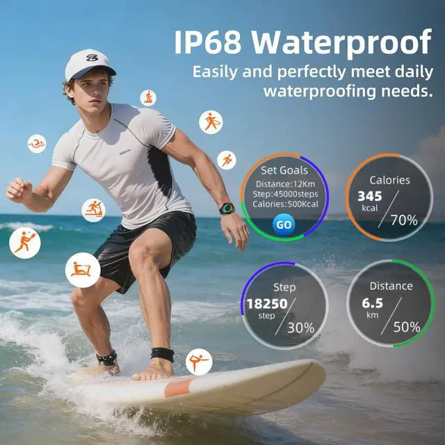 Alt view image 5 of 7 - Smart Watch for Men Women Fitness Tracker: Waterproof Bluetooth Call Answer/Make Smart Watches for Android/iPhone Digital Mens Smartwatch Activity Pedometer Heart Rate SpO2 Monitor 120+ Sports Model