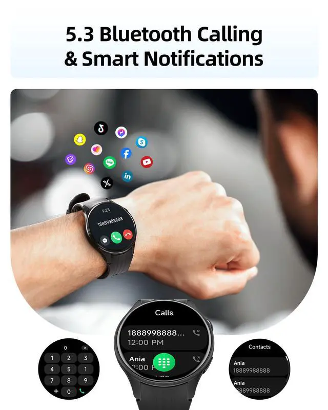 Alt view image 3 of 7 - JAYSUING Smart Watch for Men Women, Built-in GPS, Fitness Watch with Answer/Make Calls, 100+ Sport Modes, Heart Rate, Sleep Monitor, Pedometer, IP68 Waterproof, Smartwatch for Android & iPhone, Black