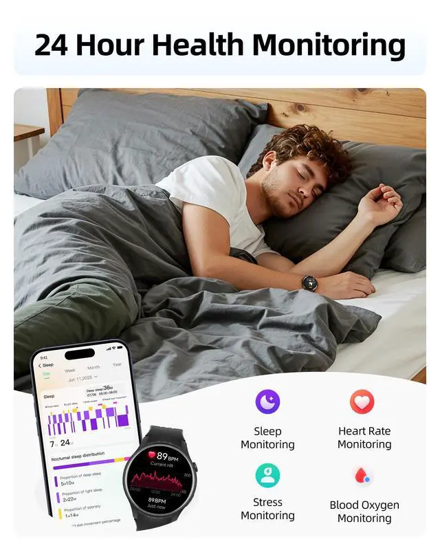 Alt view image 5 of 7 - JAYSUING Smart Watch for Men Women, Built-in GPS, Fitness Watch with Answer/Make Calls, 100+ Sport Modes, Heart Rate, Sleep Monitor, Pedometer, IP68 Waterproof, Smartwatch for Android & iPhone, Black