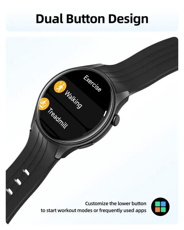 Alt view image 6 of 7 - JAYSUING Smart Watch for Men Women, Built-in GPS, Fitness Watch with Answer/Make Calls, 100+ Sport Modes, Heart Rate, Sleep Monitor, Pedometer, IP68 Waterproof, Smartwatch for Android & iPhone, Black