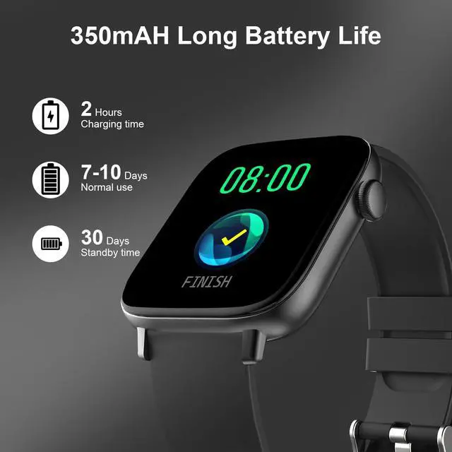 Alt view image 6 of 6 - Smart Watch for Men - 1.90" HD Touch Screen Smartwatch, Bluetooth Call, Fitness Tracker with 120+ Sport Modes, Heart Rate & Sleep Monitor, IP68 Waterproof Smart Watches for Android & iPhone, Black