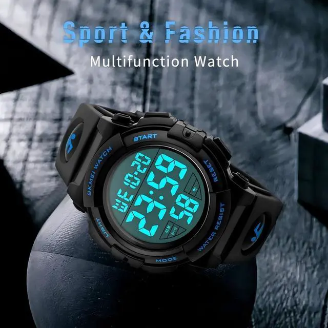 Alt view image 6 of 7 - JAYSUING Watches for Men, Digital Sports Watch for Mens Waterproof LED Screen Large Face Military Tactical Watch